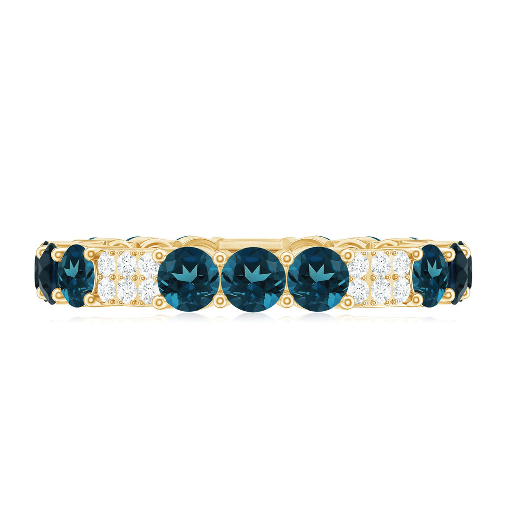 London Blue Topaz and Diamond Designer Full Eternity Band