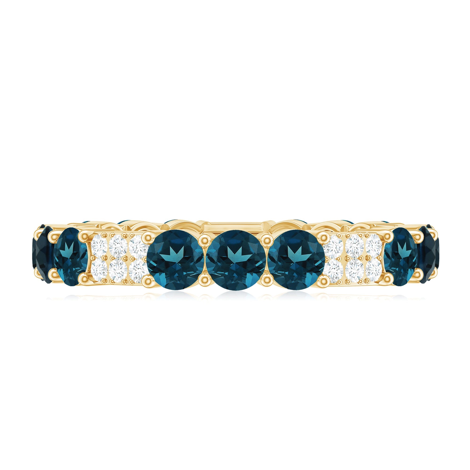 London Blue Topaz and Diamond Designer Full Eternity Band