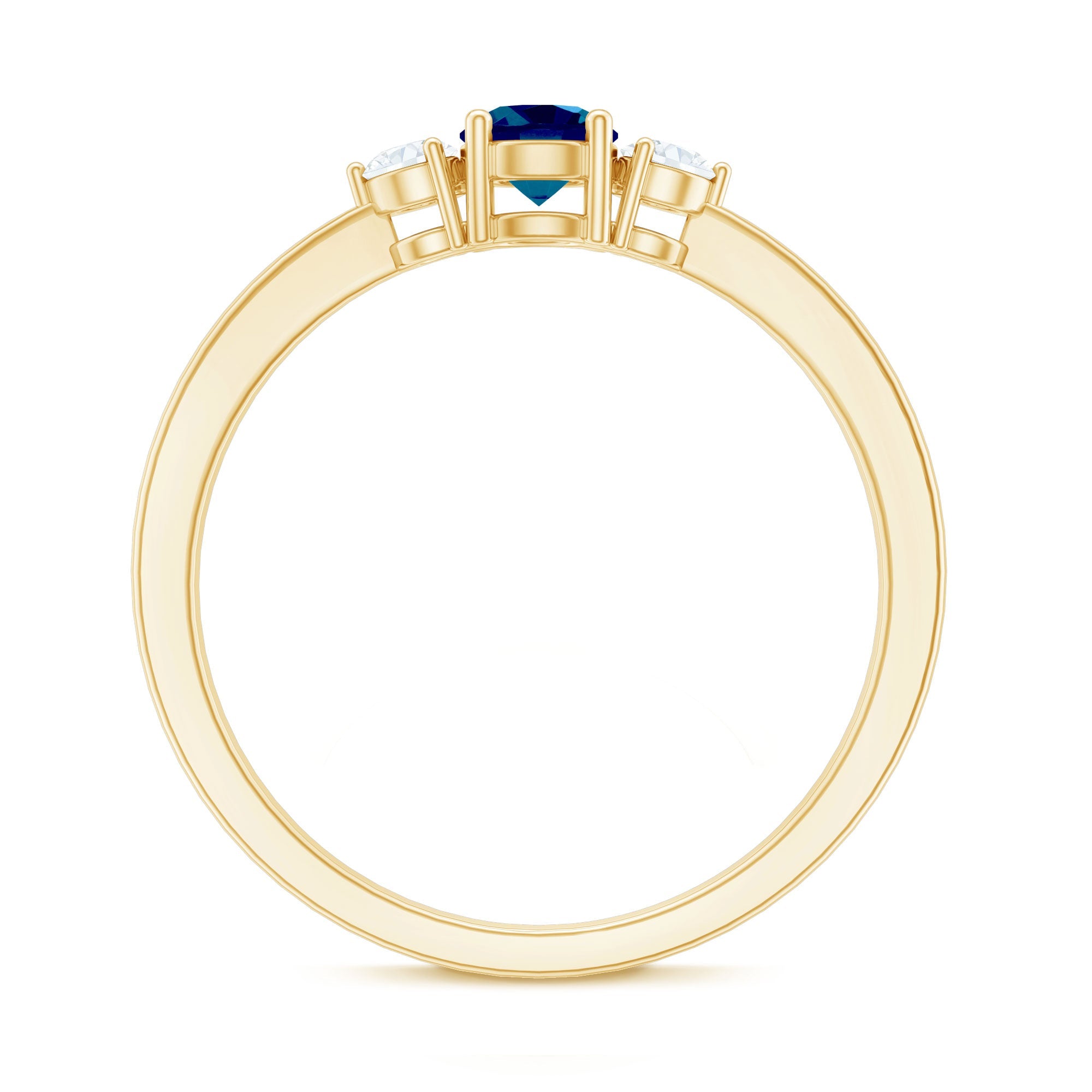 5mm London Blue Topaz Proposal Ring with Diamond