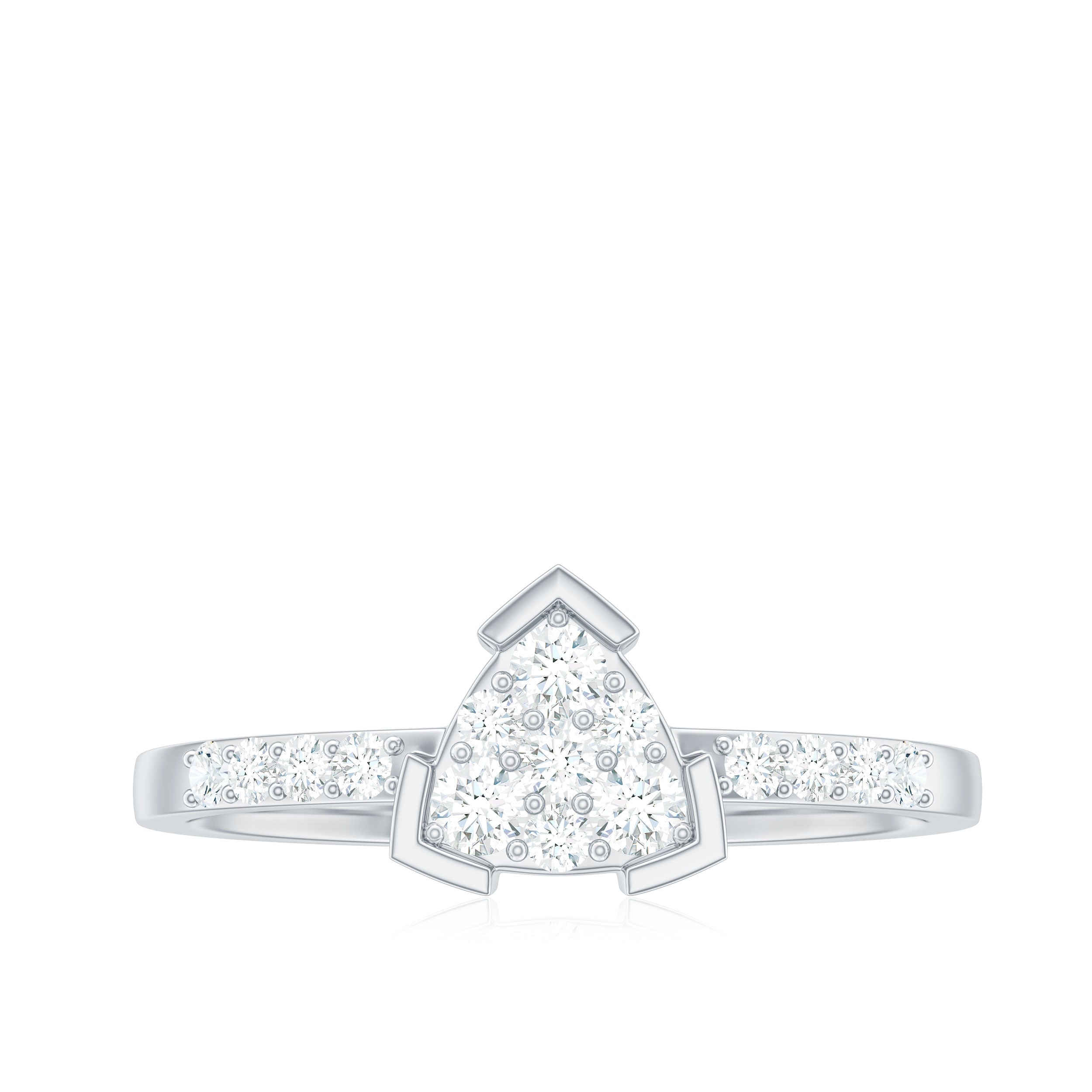 Minimal Diamond Triangular Engagement Ring