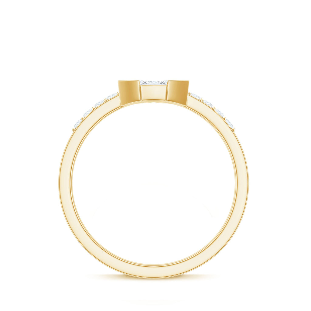 Minimal Diamond Triangular Engagement Ring
