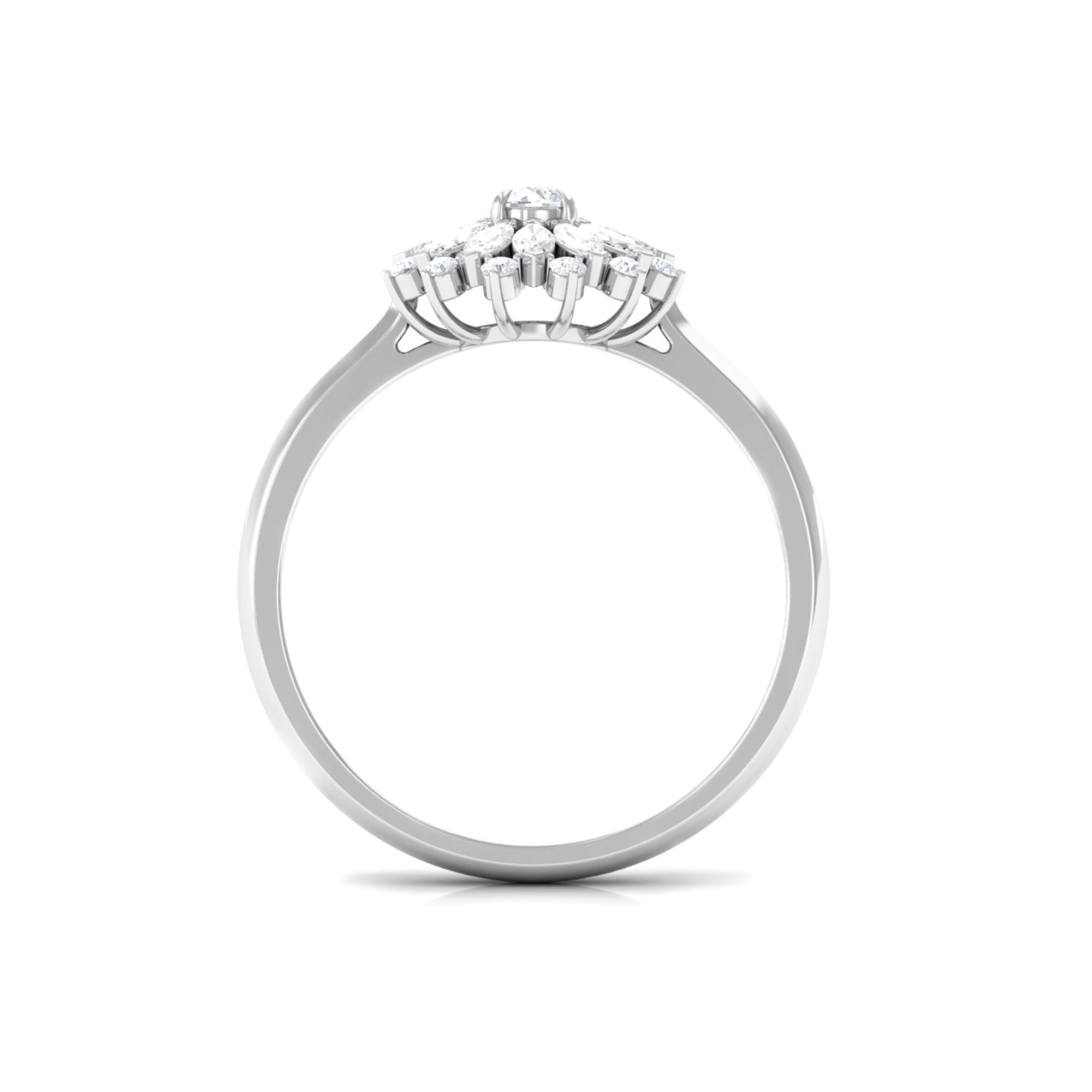 Certified Real Diamond Flower Engagement Ring