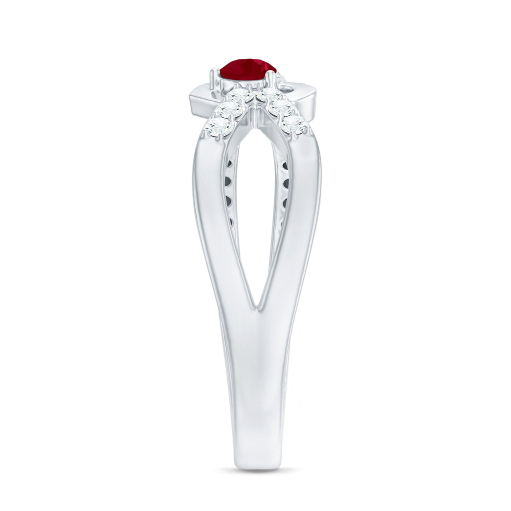 Certified Lab Grown Diamond Ruby Heart Promise Ring