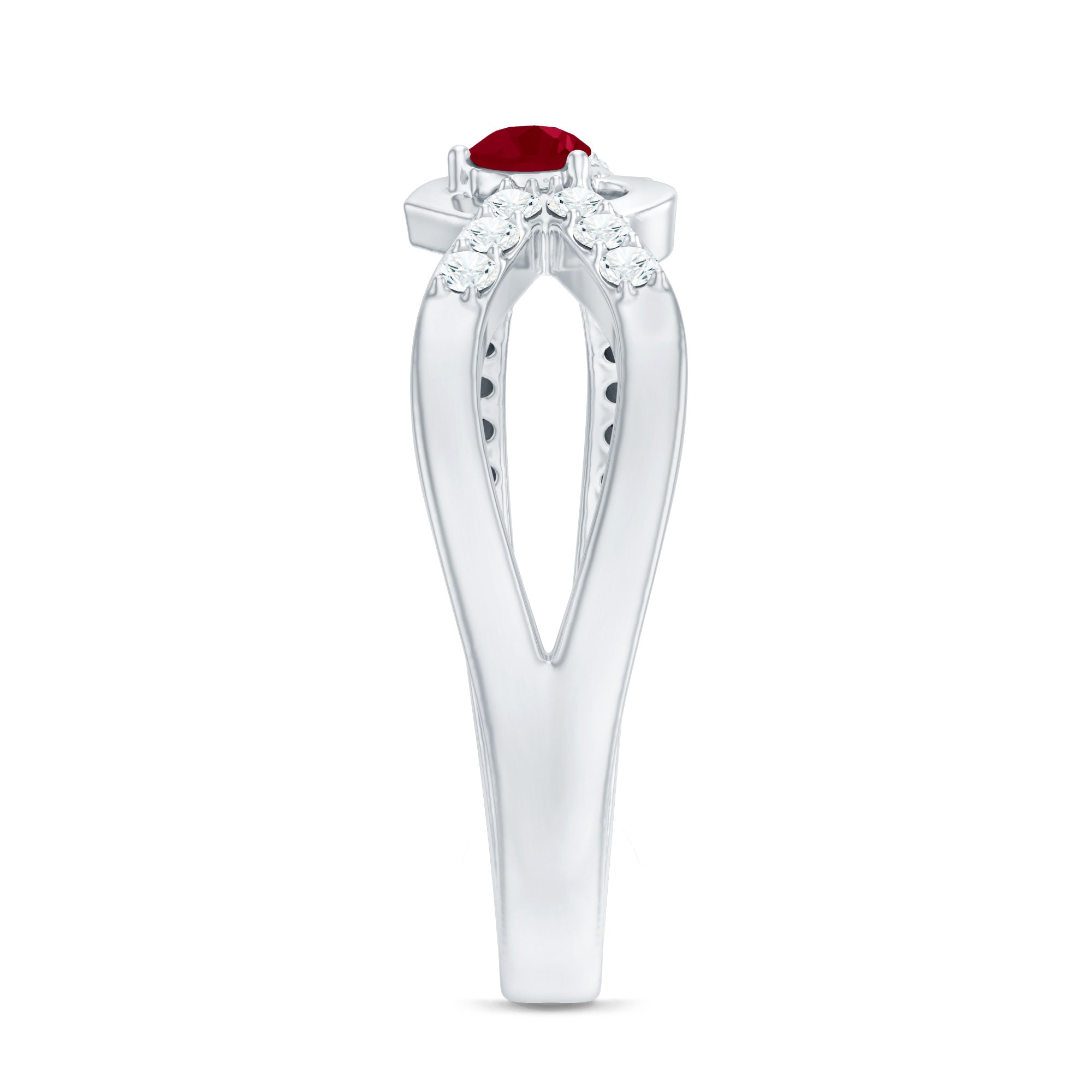 Certified Lab Grown Diamond Ruby Heart Promise Ring