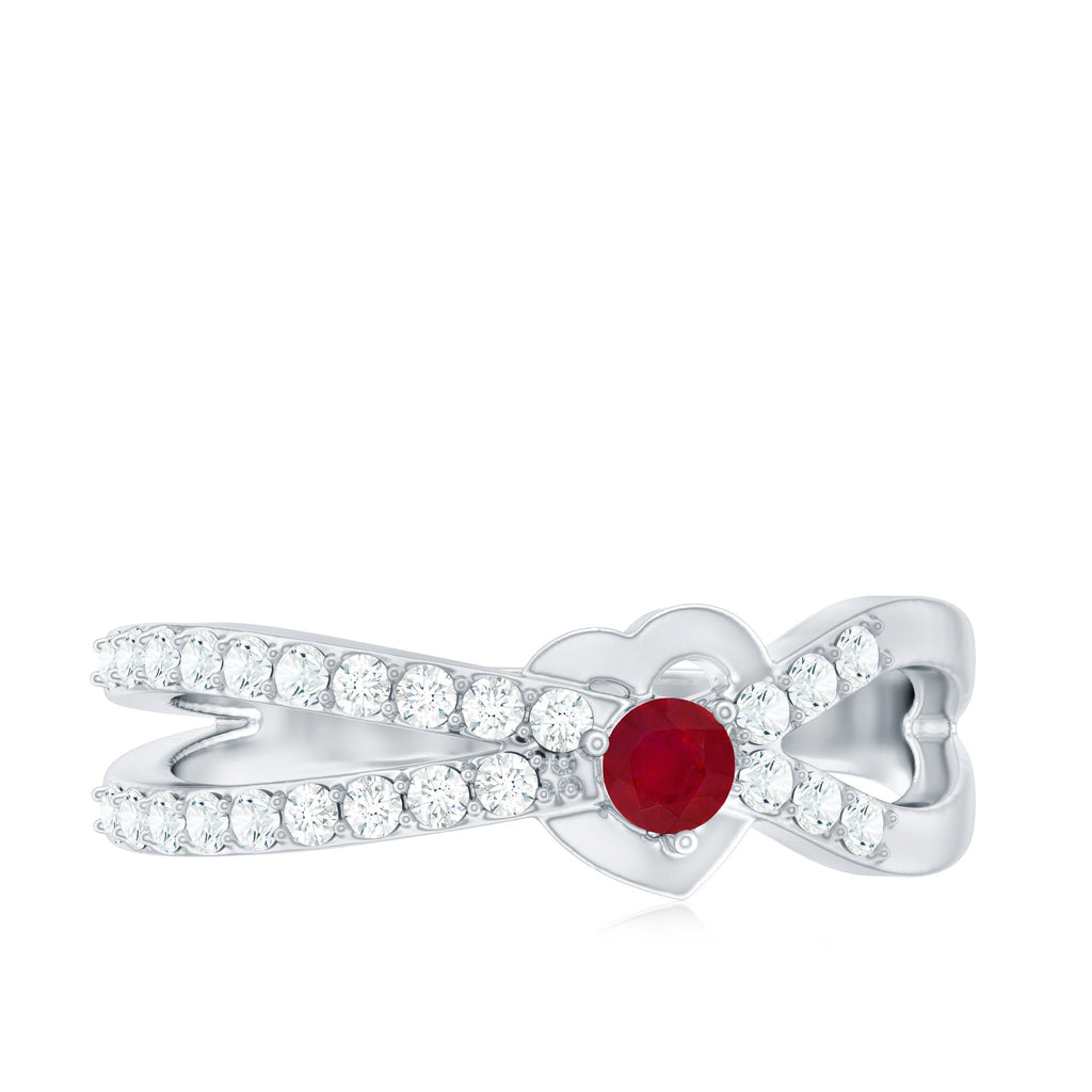 Certified Lab Grown Diamond Ruby Heart Promise Ring