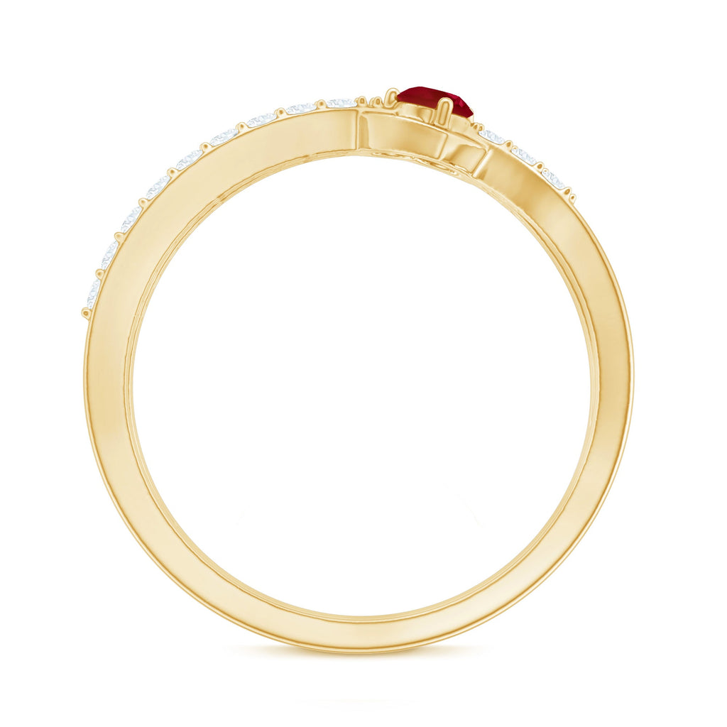 Certified Lab Grown Diamond Ruby Heart Promise Ring