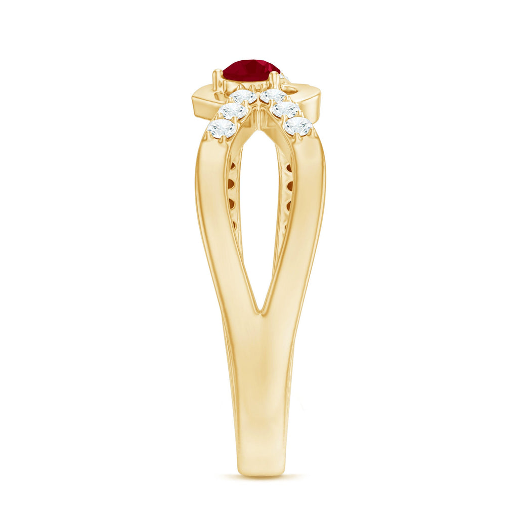 Certified Lab Grown Diamond Ruby Heart Promise Ring