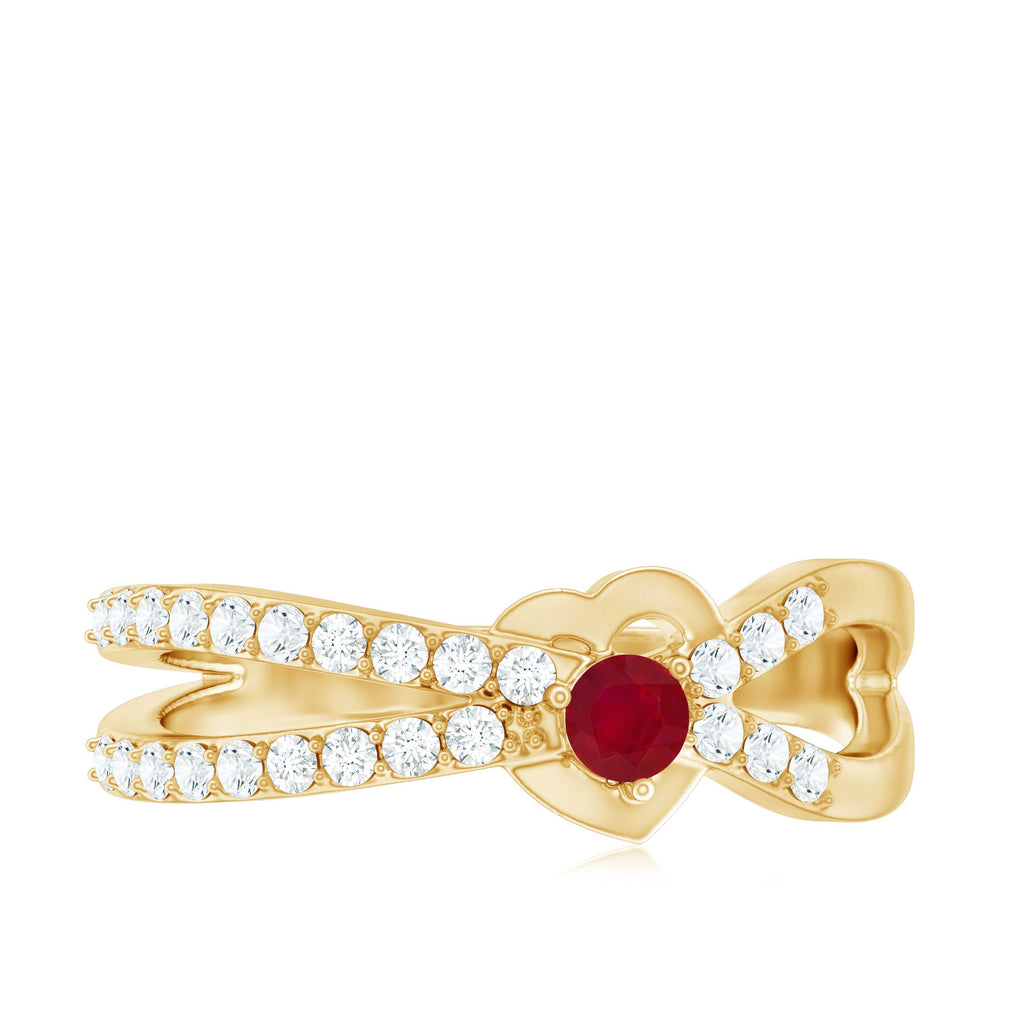 Certified Lab Grown Diamond Ruby Heart Promise Ring