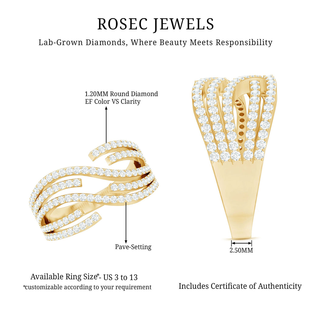 Certified Lab Grown Diamond Wide Wedding Band