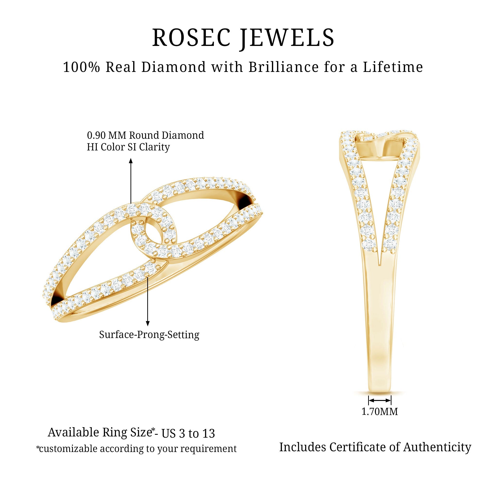 Certified Real Diamond Anniversary Ring for Women