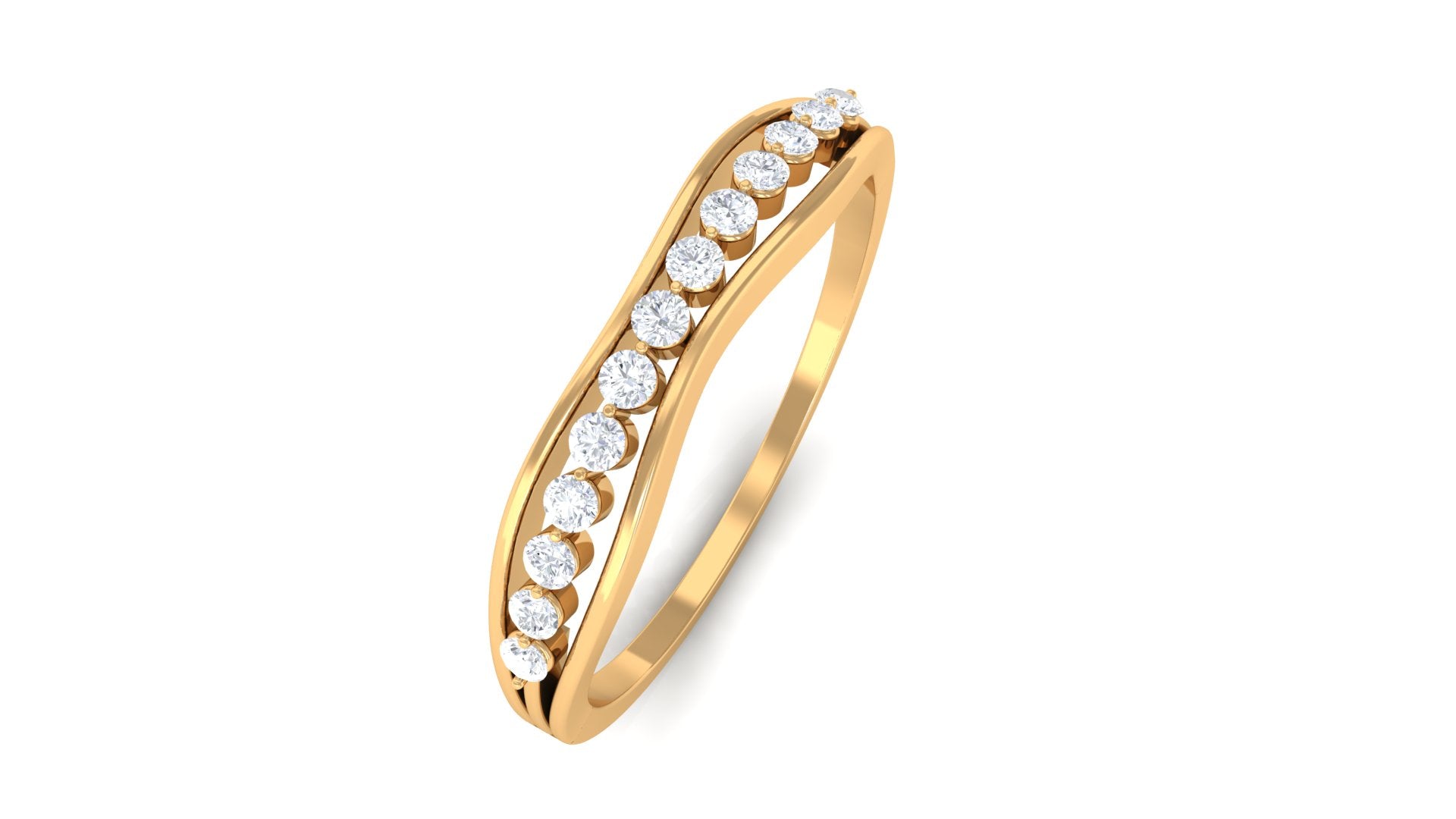 Natural Diamond Half Eternity Ring for Anniversary