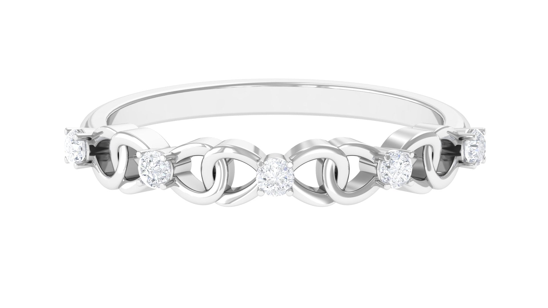 Certified Natural Diamond Interlock Infinity Ring
