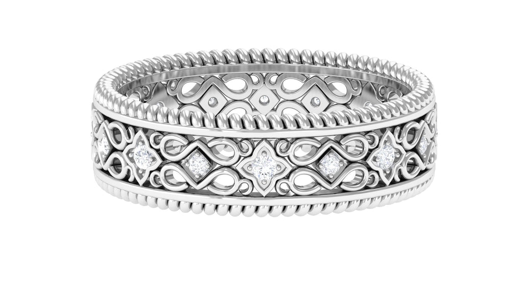 Vintage Looking Natural Diamond Wedding Band