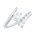 6 MM Certified Round Moissanite Bypass Engagement Ring