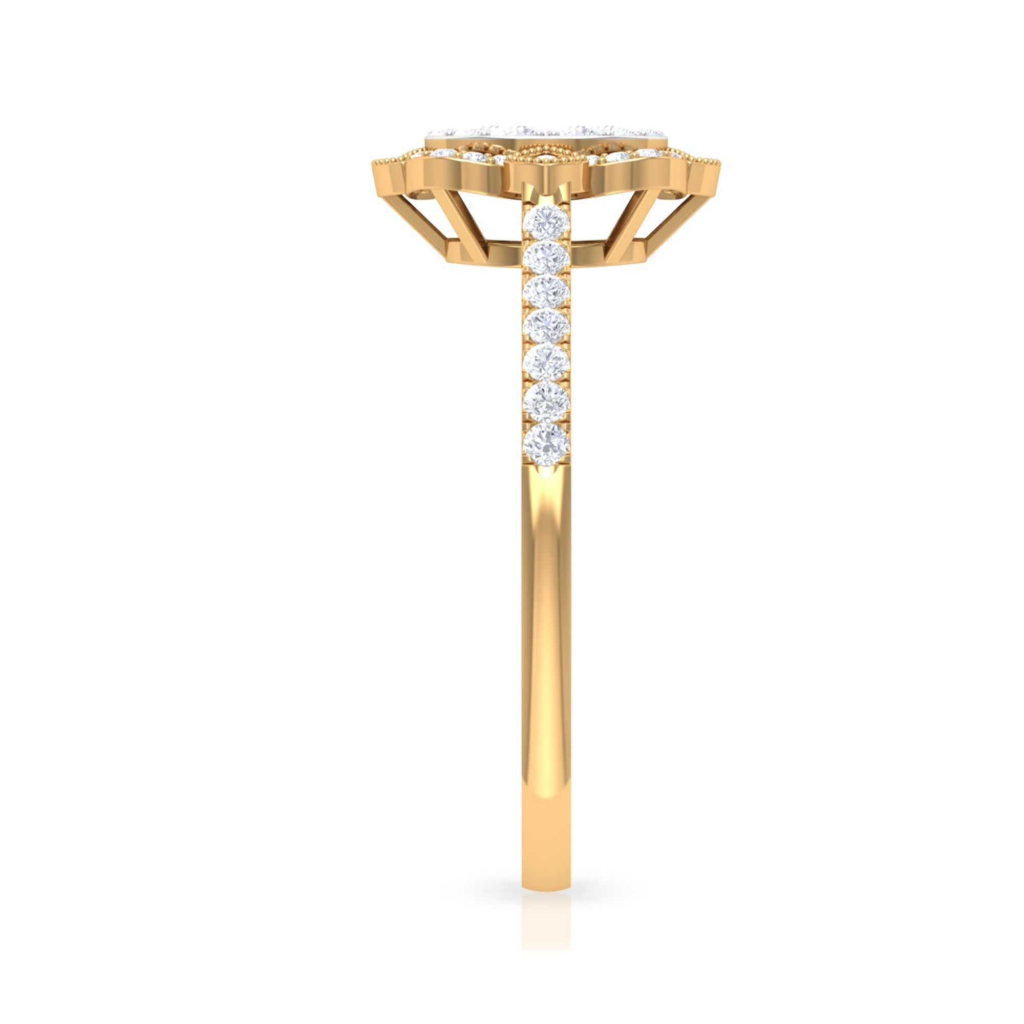 3/4 CT Diamond Solitaire Illusion Art Deco Ring