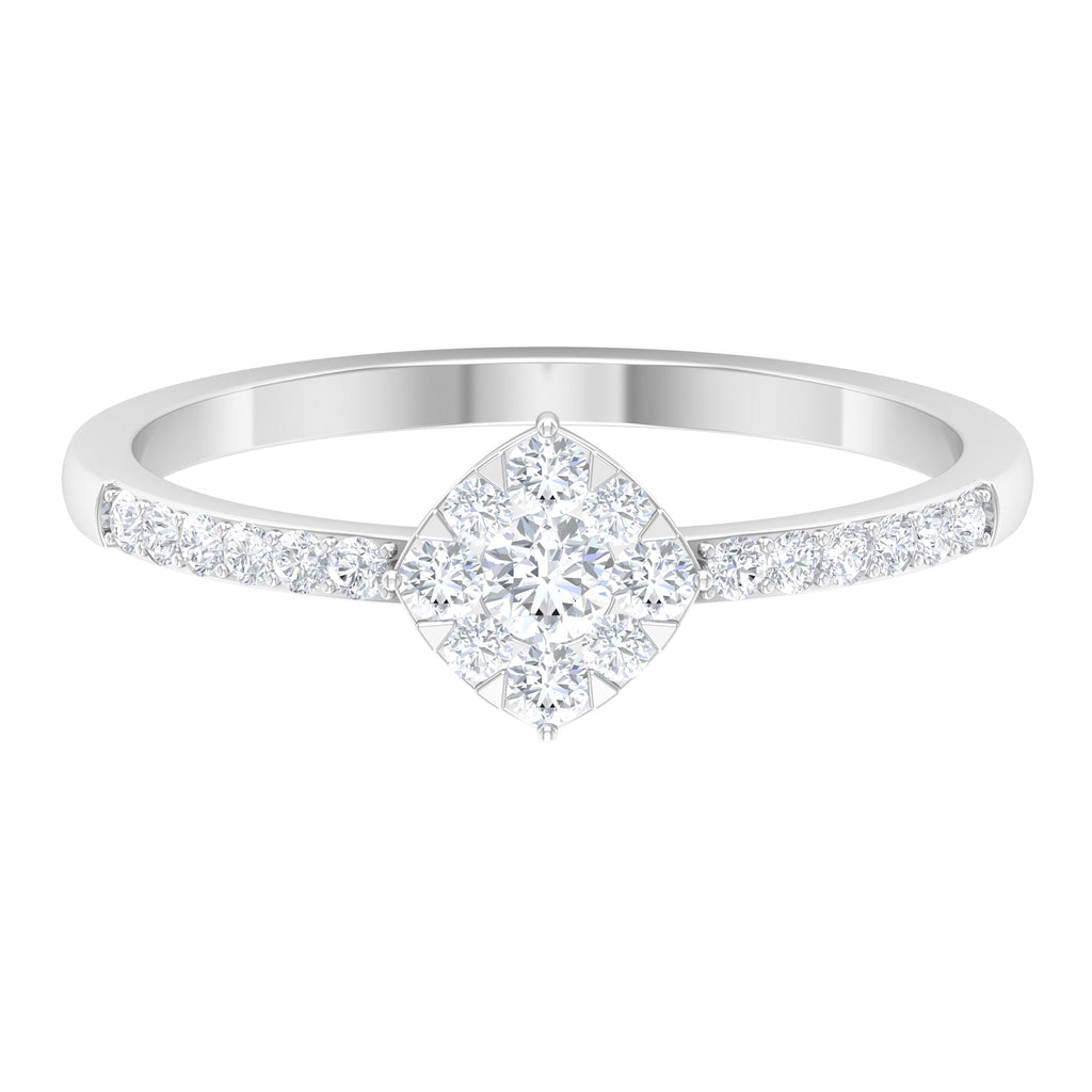 Certified Diamond Engagement Ring in Illusion Setting