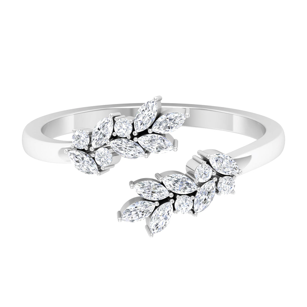 Nature Inspired Diamond Leaf Wrap Ring for Women