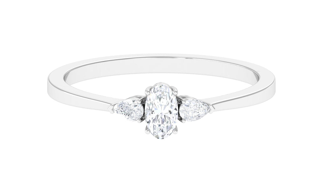 Real Diamond 3 Stone Promise Ring for Valentines