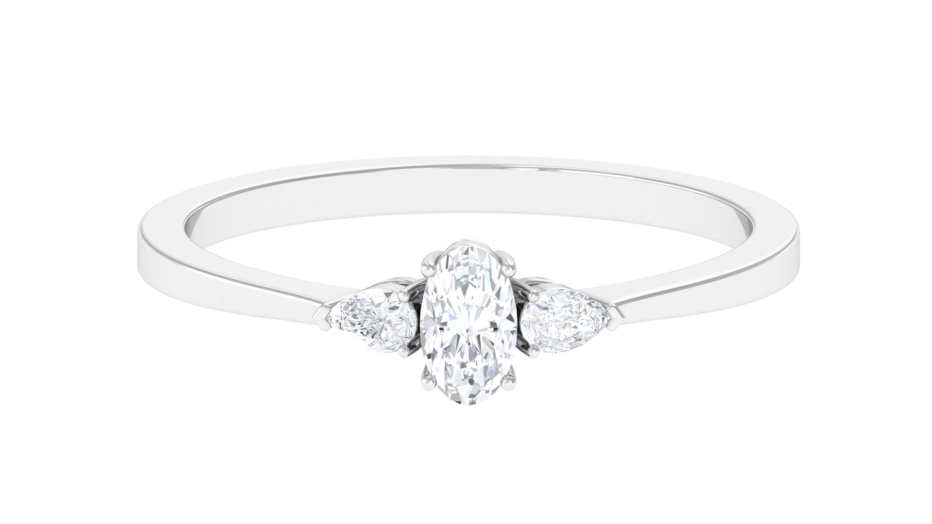 Real Diamond 3 Stone Promise Ring for Valentines