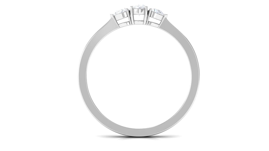 Real Diamond 3 Stone Promise Ring for Valentines