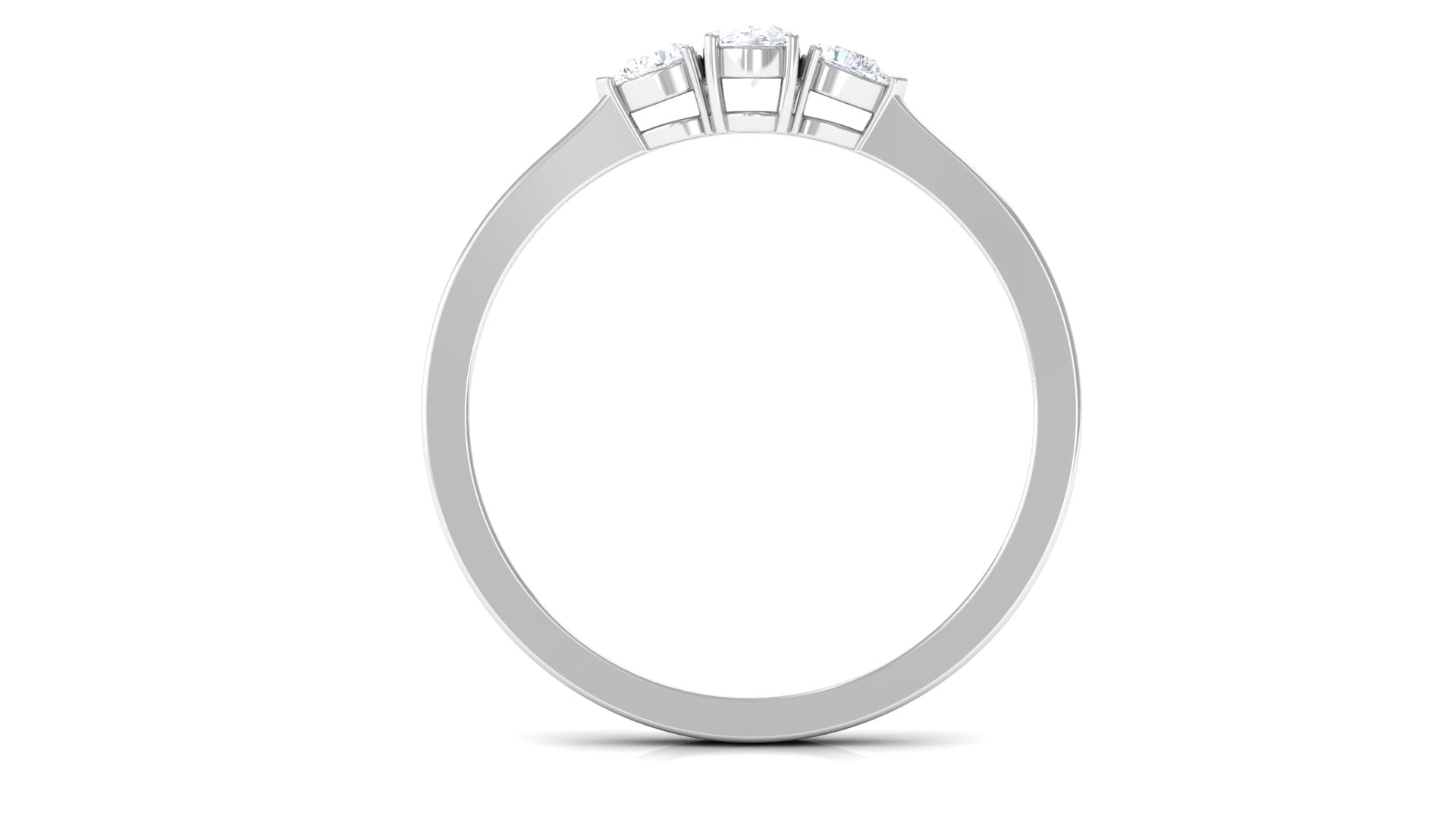 Real Diamond 3 Stone Promise Ring for Valentines
