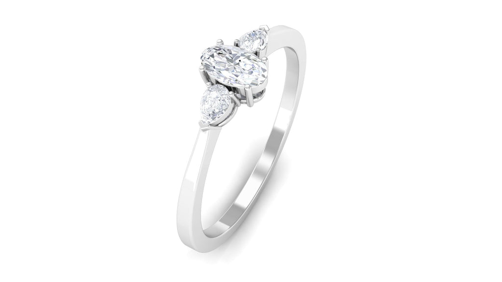 Real Diamond 3 Stone Promise Ring for Valentines