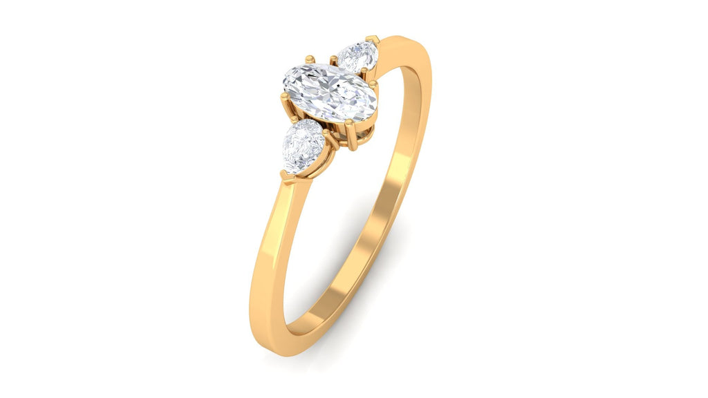Real Diamond 3 Stone Promise Ring for Valentines