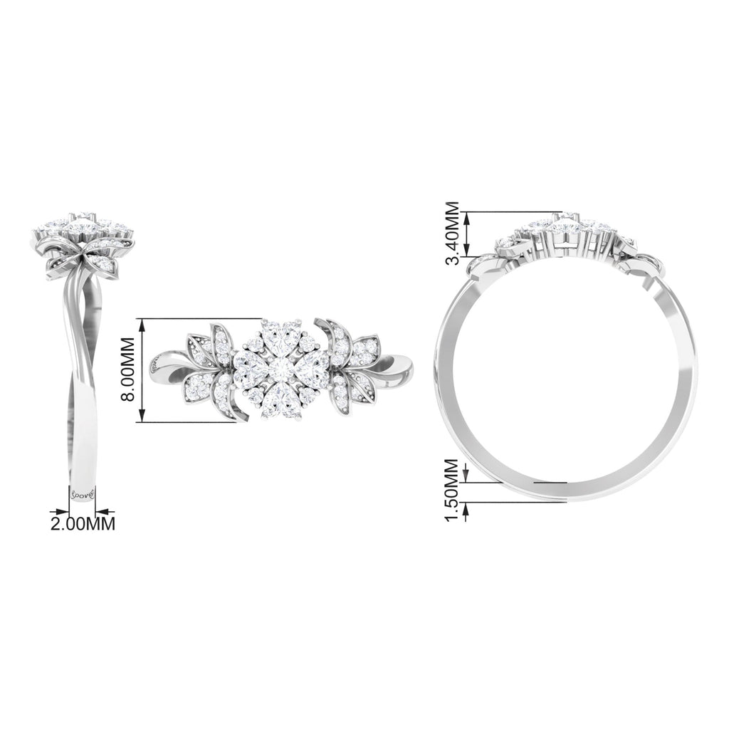 Nature Inspired Diamond Engagement Ring for Women