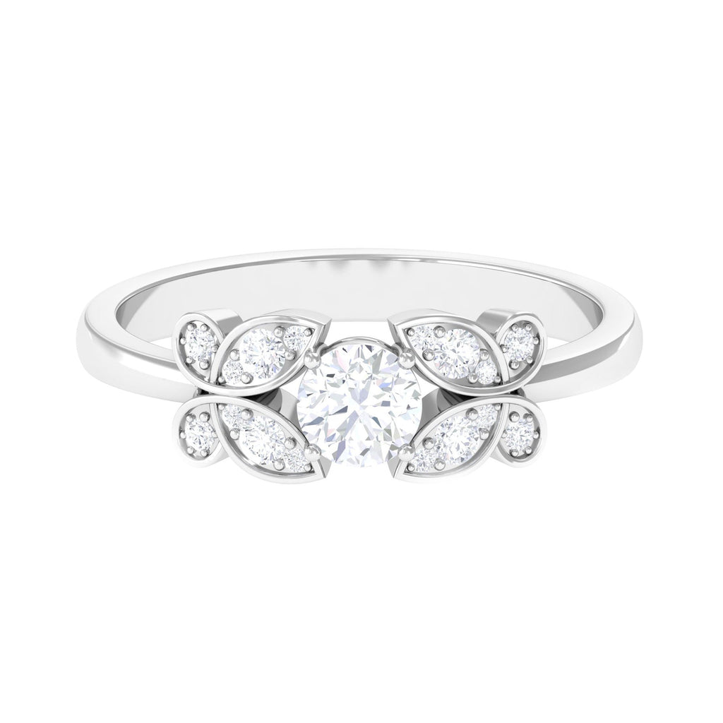 Round Cut Diamond Nature Engagement Ring