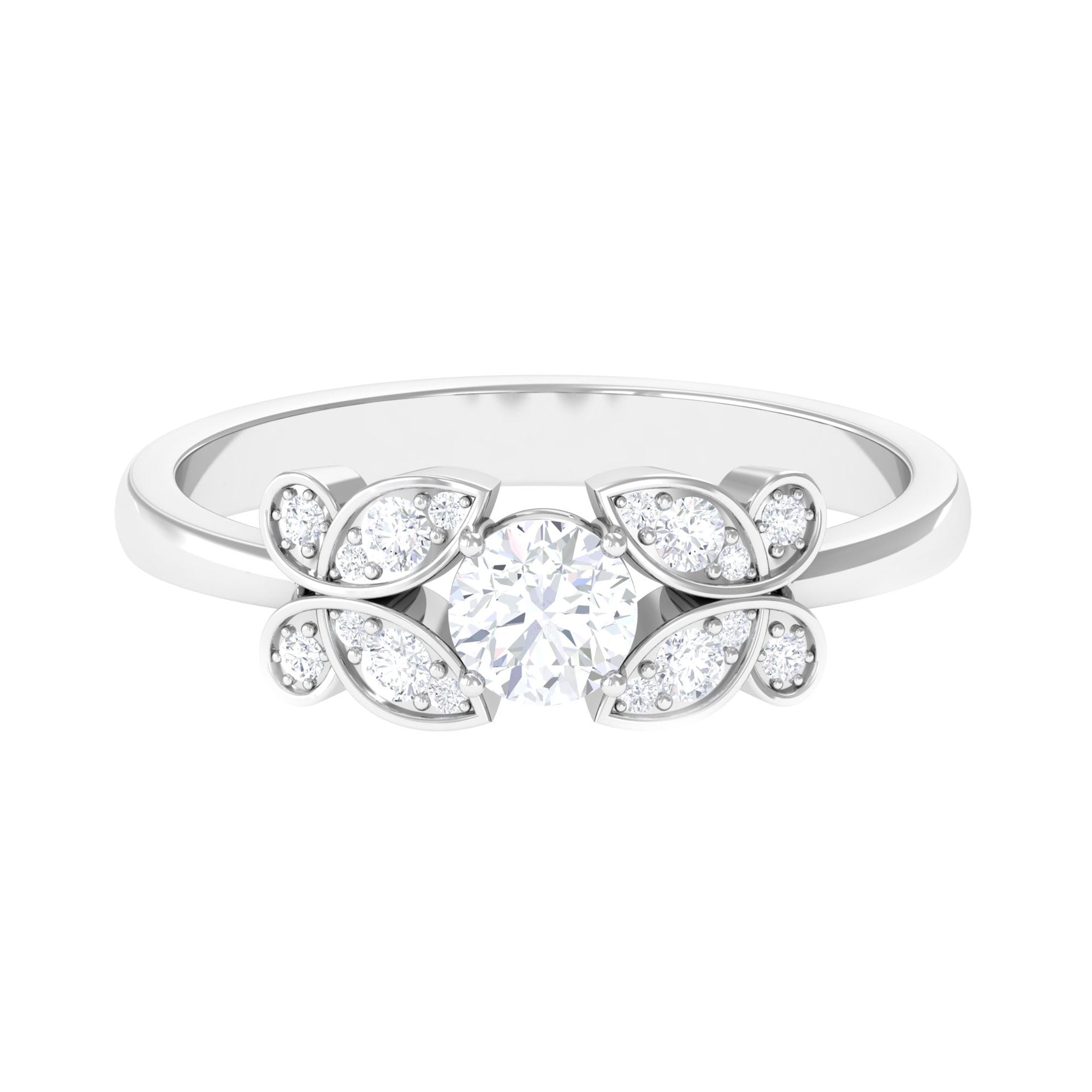 Round Cut Diamond Nature Engagement Ring