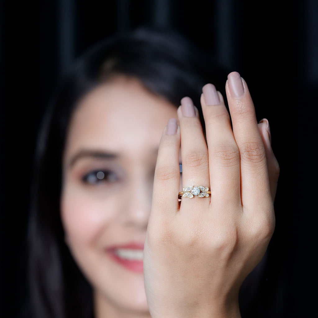 Round Cut Diamond Nature Engagement Ring