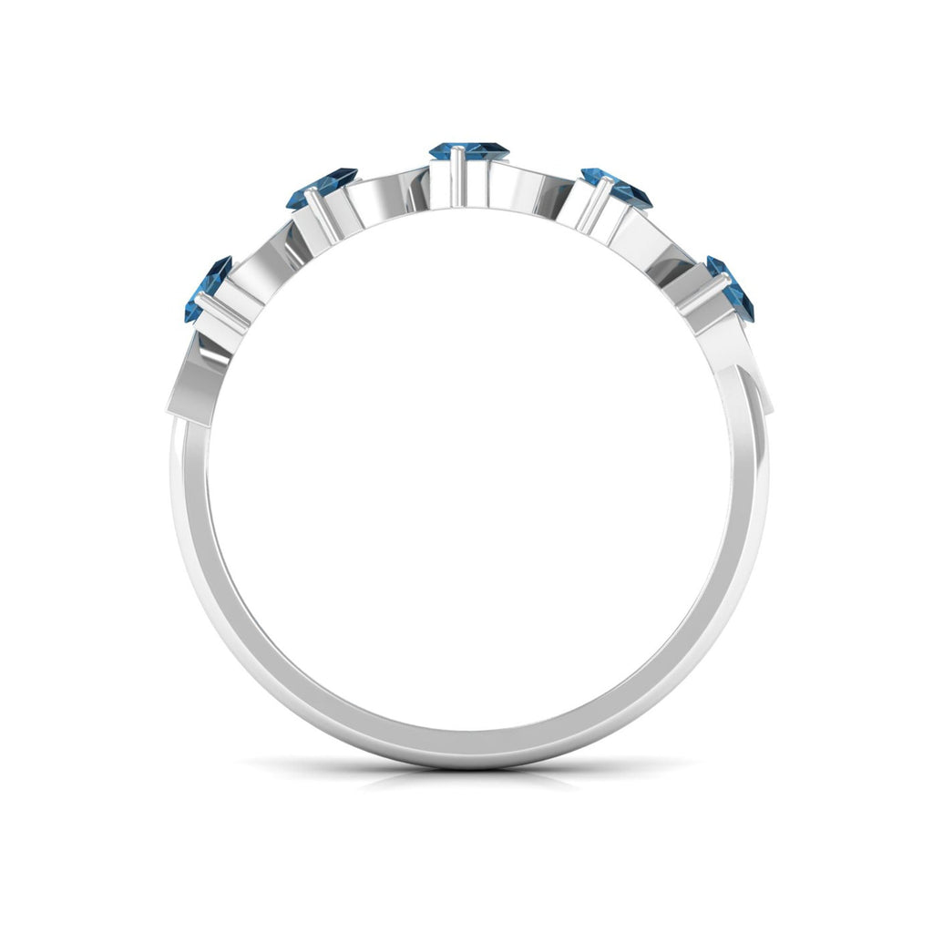 Baguette London Blue Topaz and Diamond Designer Eternity Band
