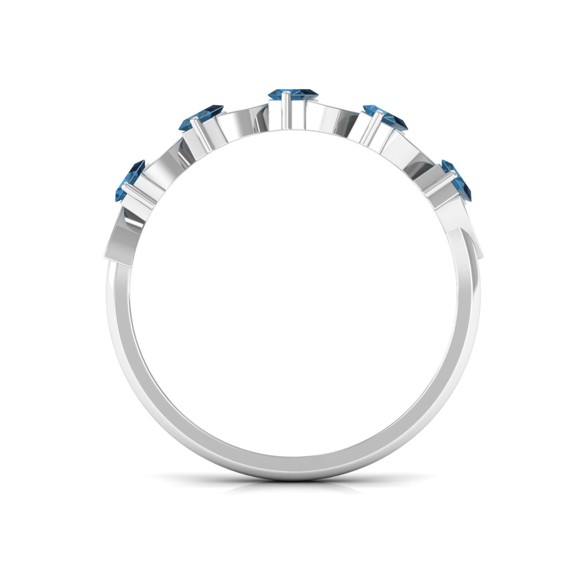 Baguette London Blue Topaz and Diamond Designer Eternity Band