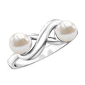 4 CT Toi et Moi Freshwater Pearl Infinity Gold Ring