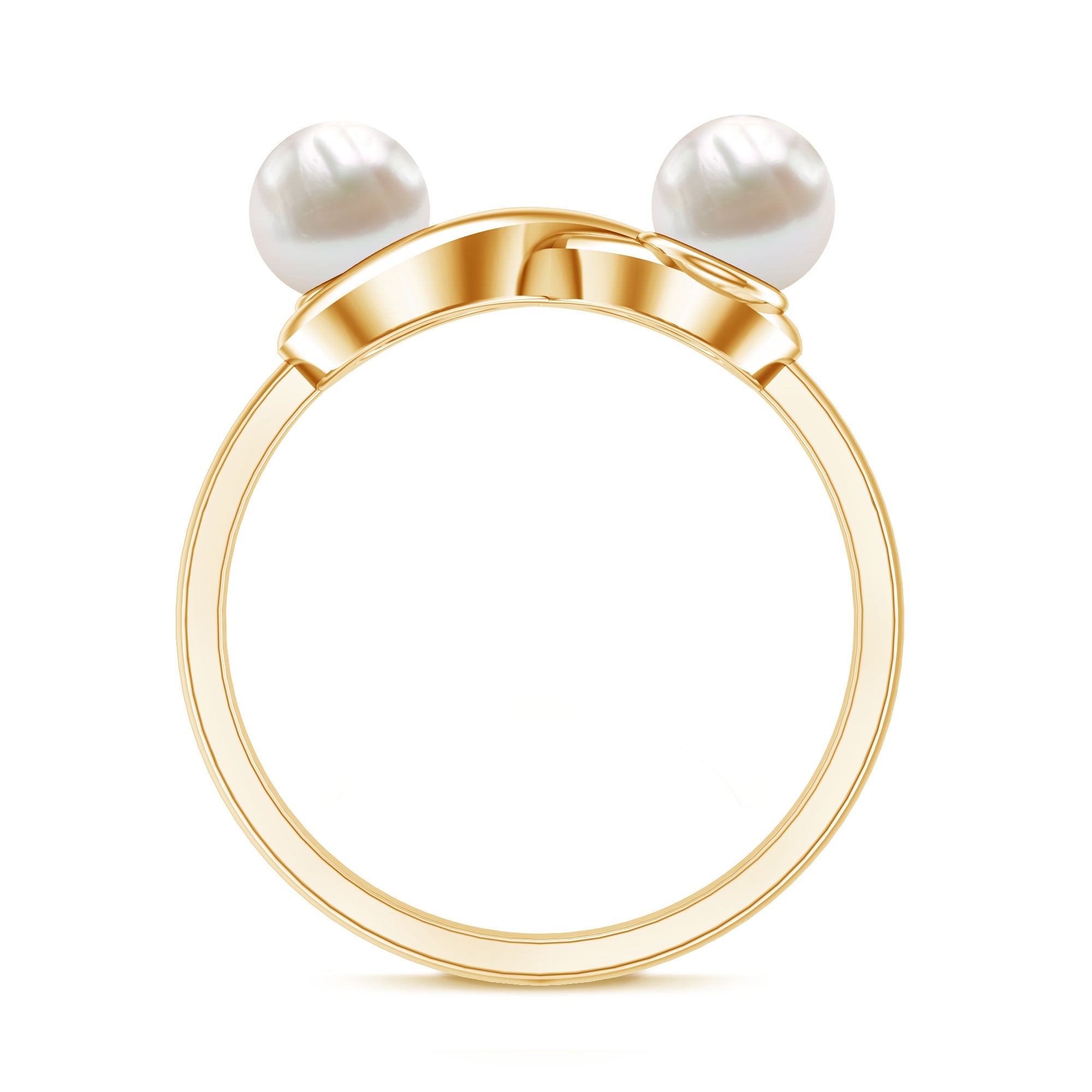 4 CT Toi et Moi Freshwater Pearl Infinity Gold Ring