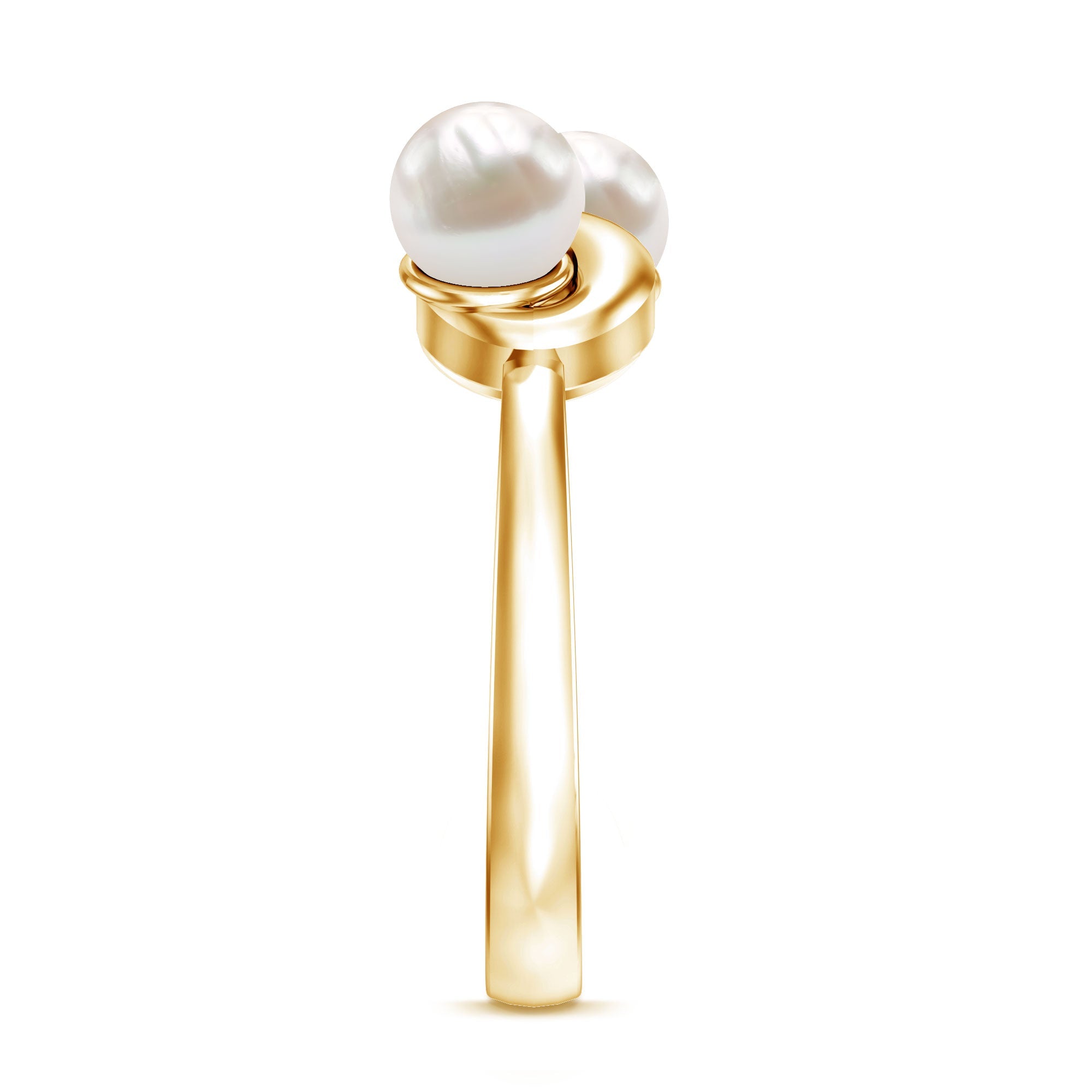4 CT Toi et Moi Freshwater Pearl Infinity Gold Ring