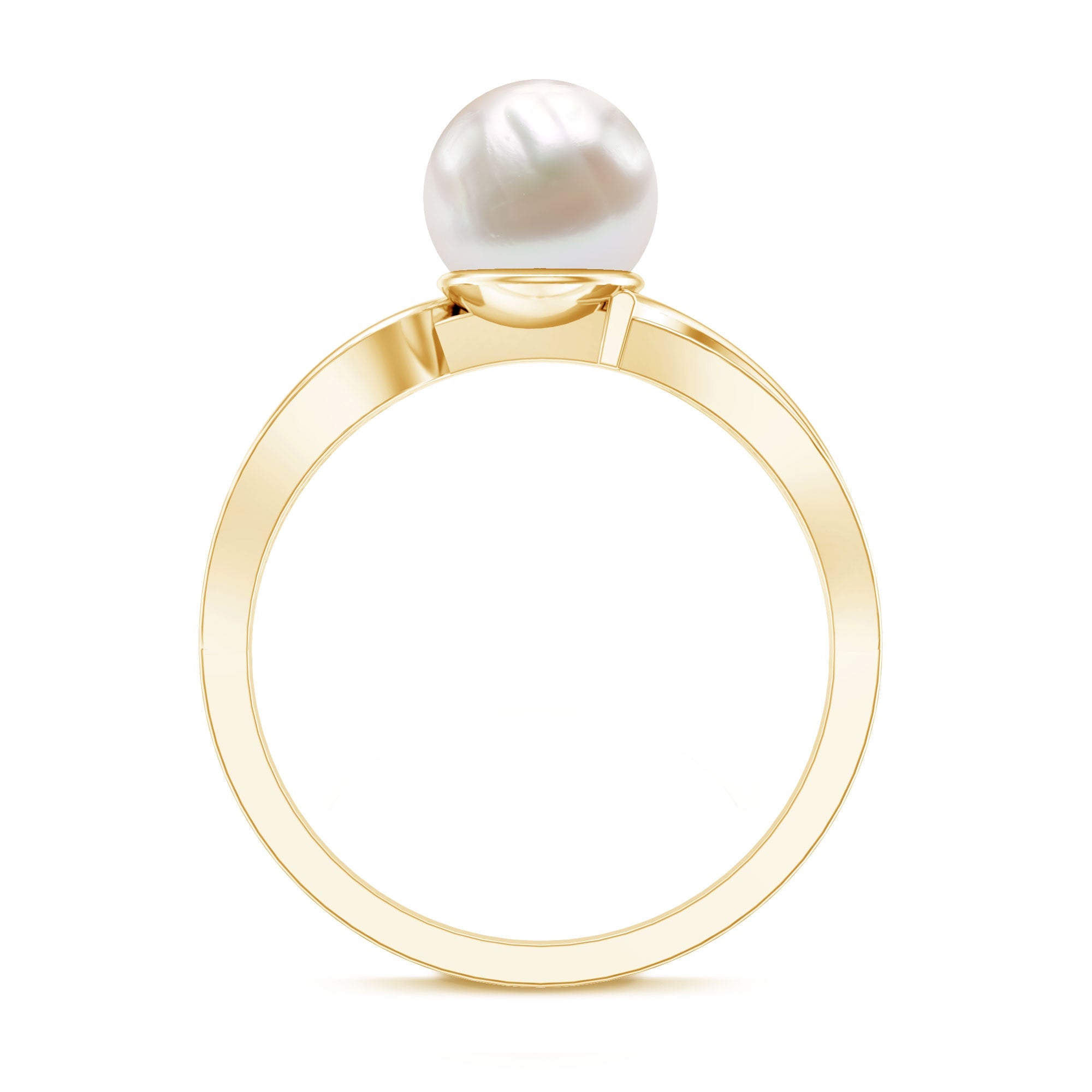 3 CT Freshwater Pearl Solitaire Ring with Diamond Infinity Shank