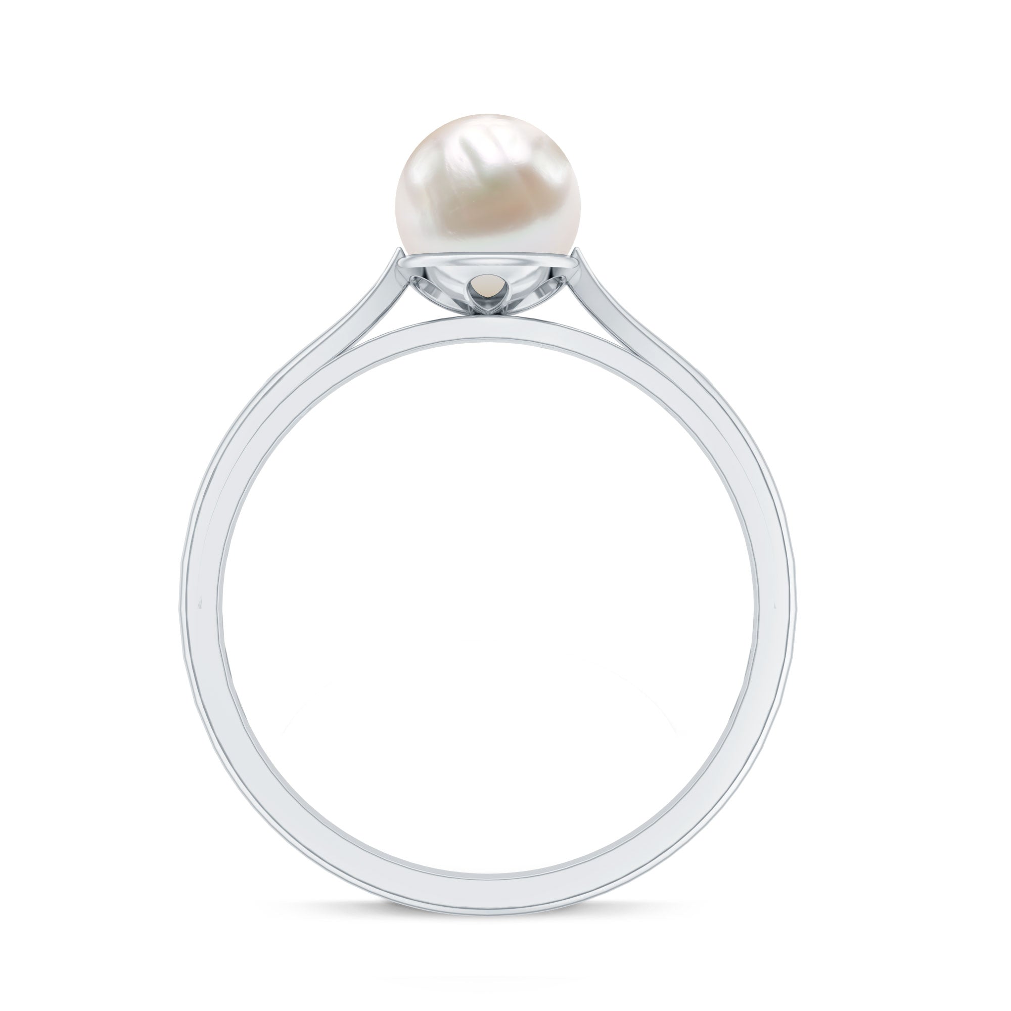 2.25 CT Freshwater Pearl Solitaire Ring with Diamond Accent