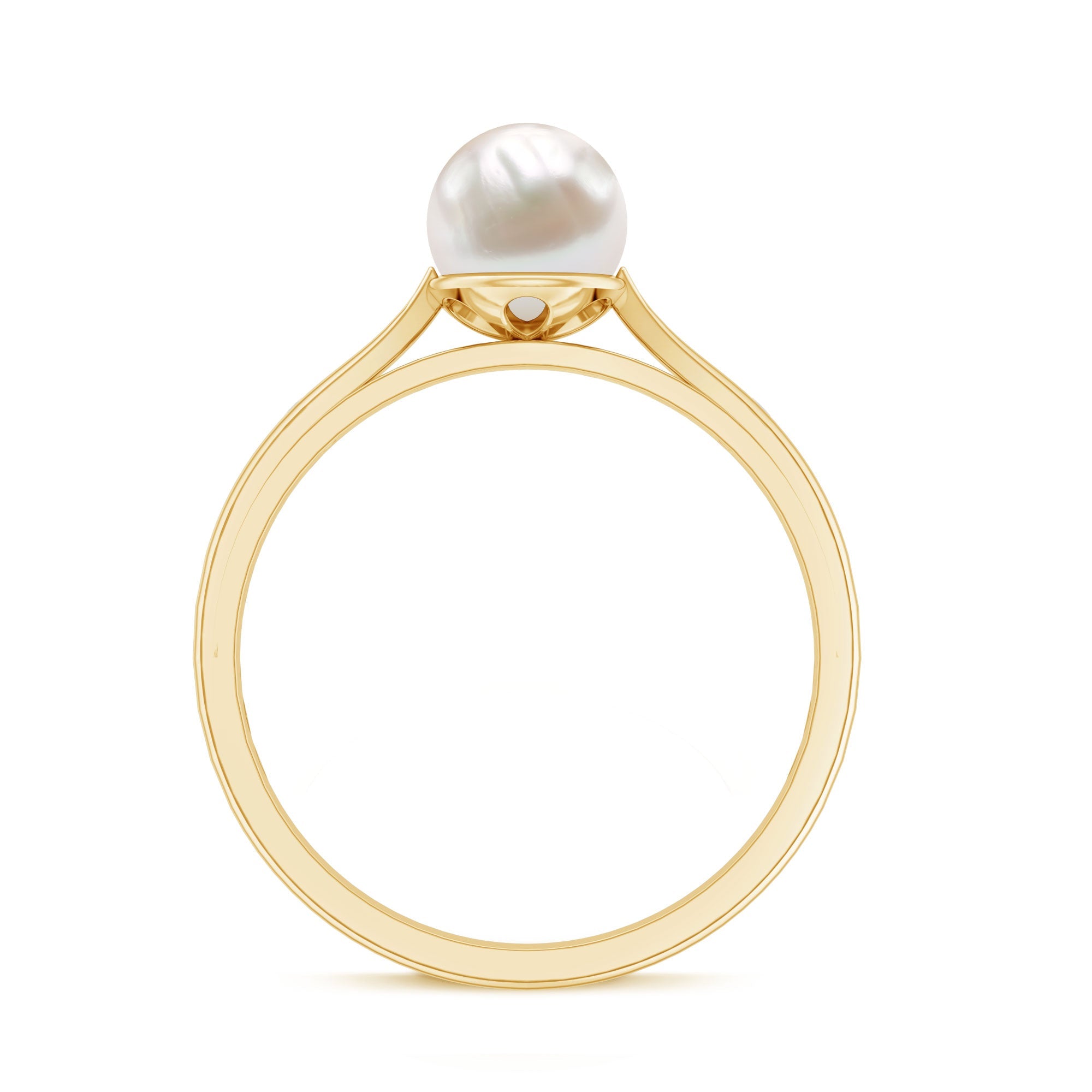 2.25 CT Freshwater Pearl Solitaire Ring with Diamond Accent
