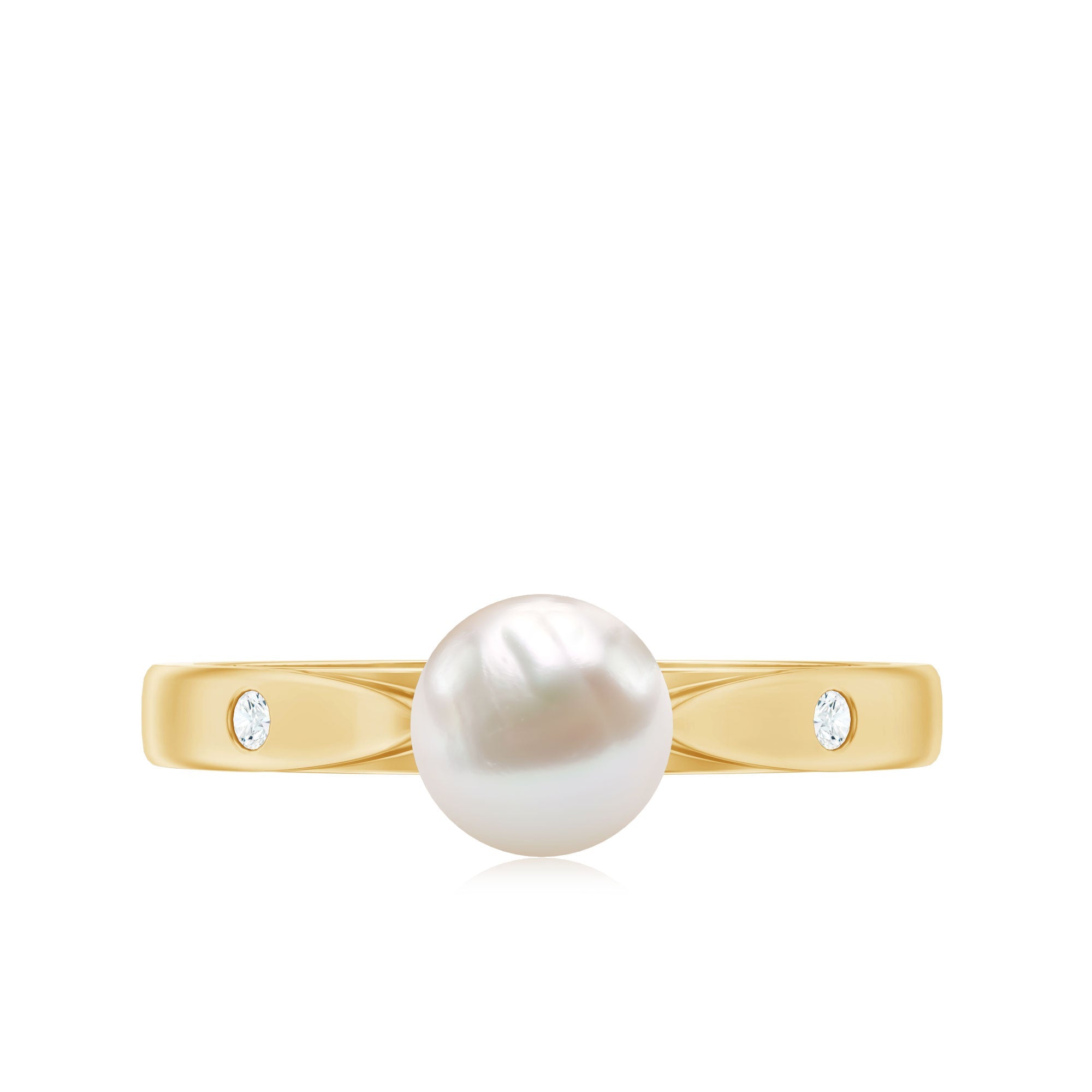2.25 CT Freshwater Pearl Solitaire Ring with Diamond Accent