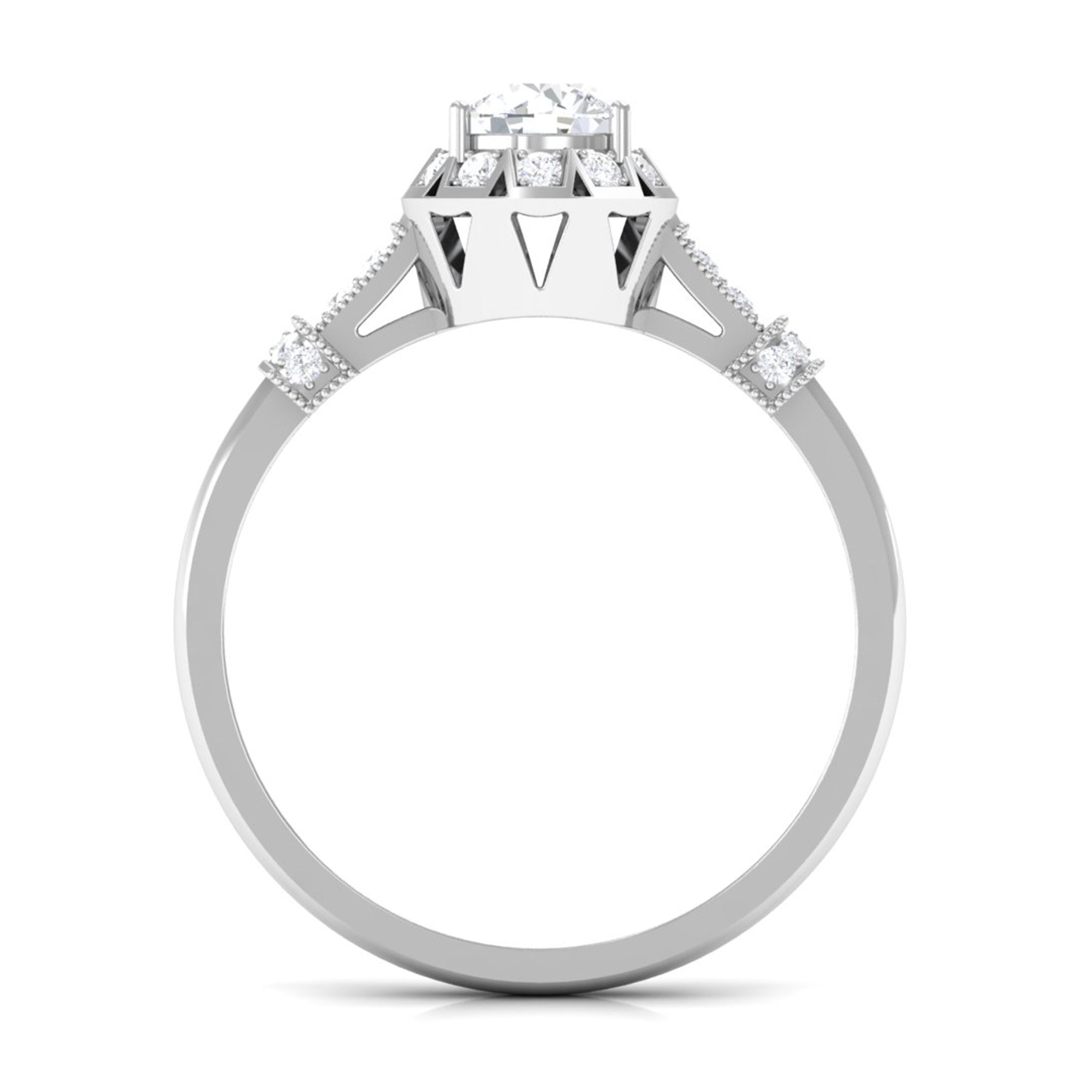 Vintage Style Cubic Zirconia Engagement Ring