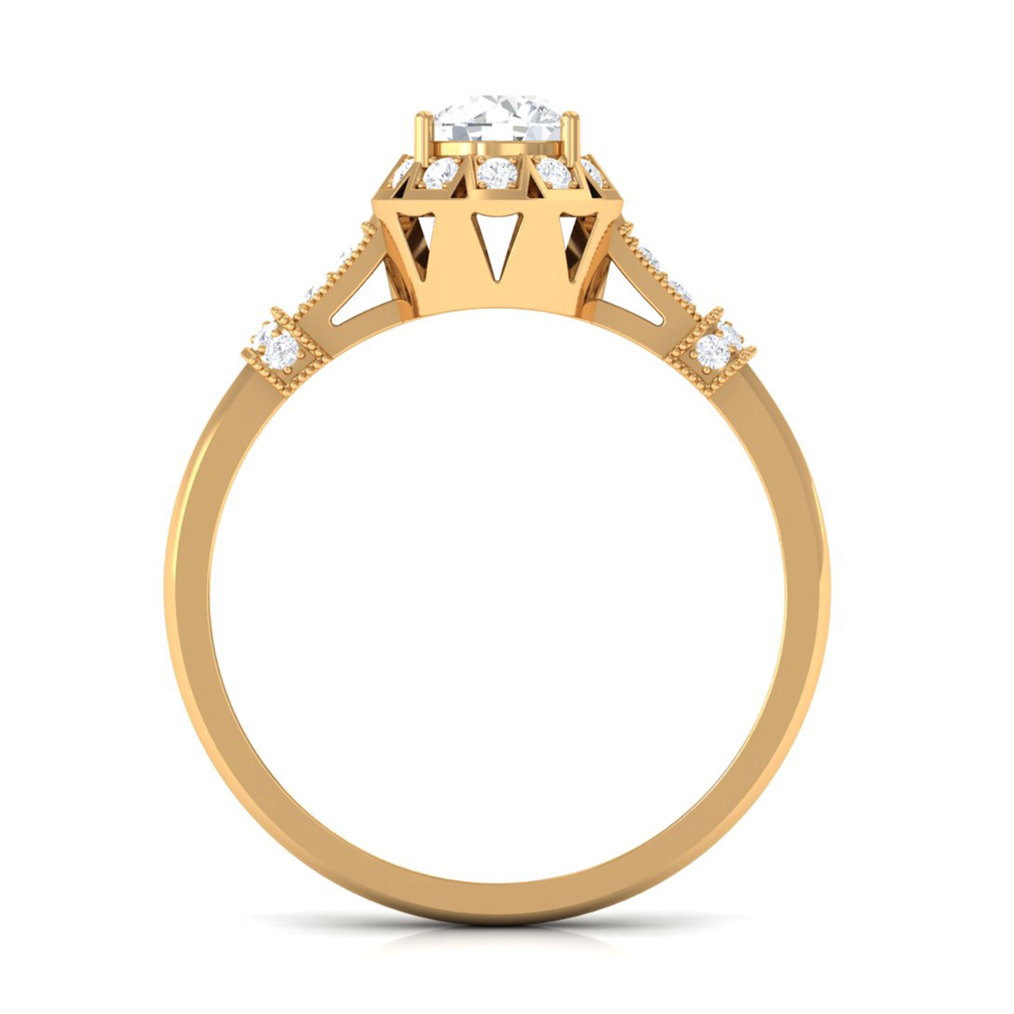 Vintage Style Cubic Zirconia Engagement Ring
