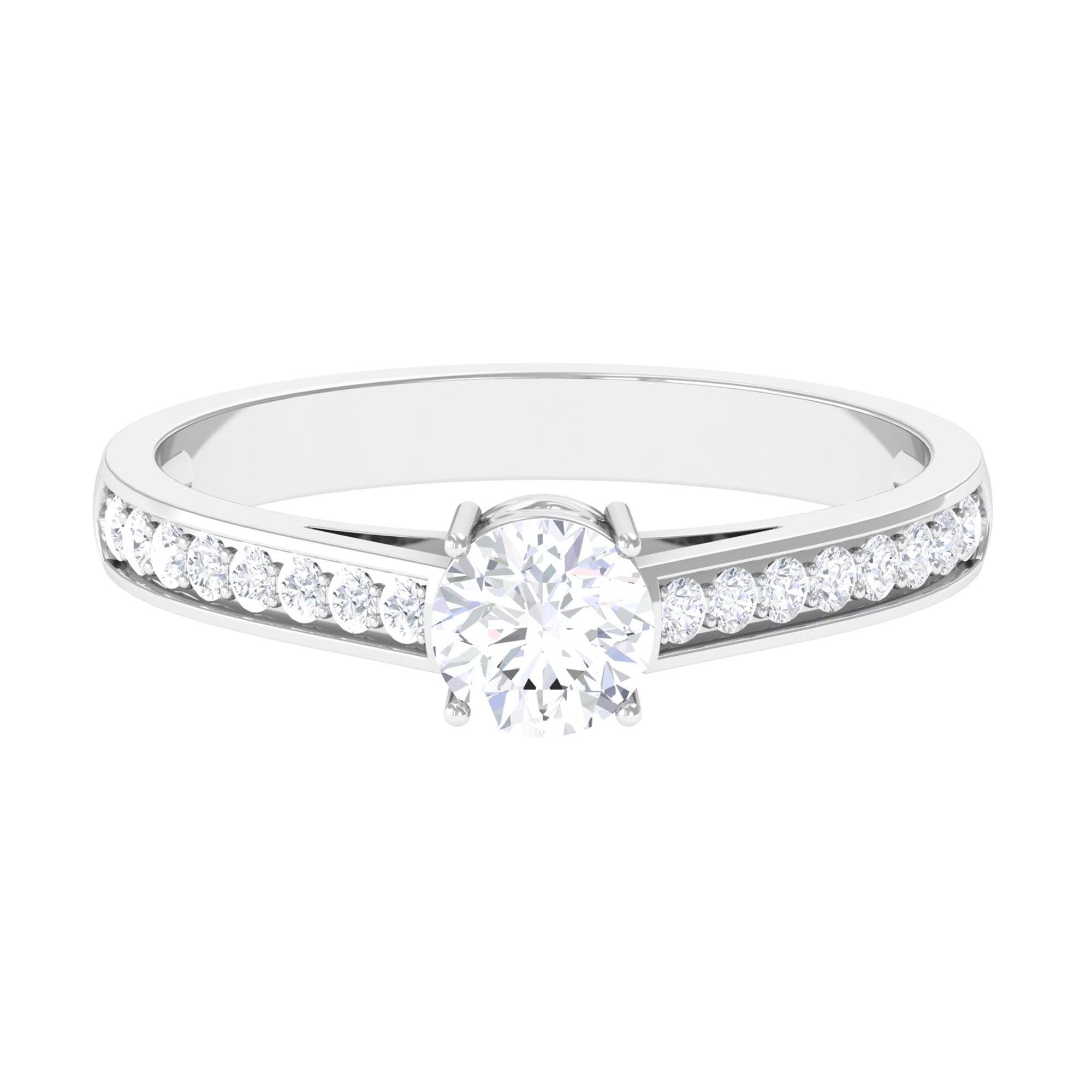 Minimal Cubic Zirconia Engagement Ring with Certificate