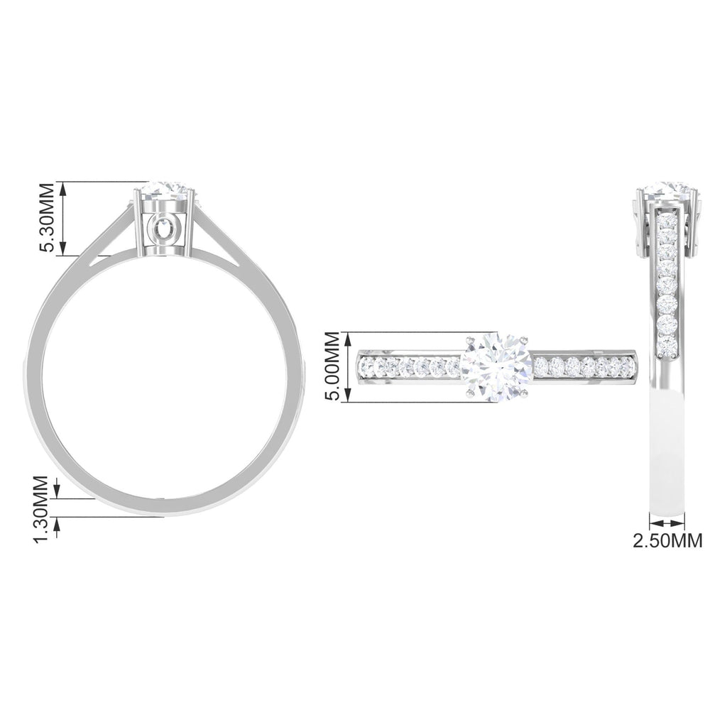 Minimal Cubic Zirconia Engagement Ring with Certificate