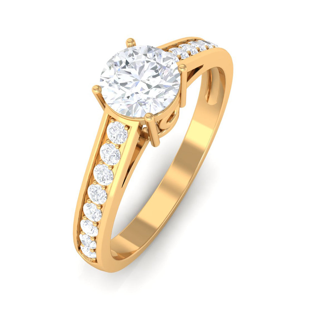 Minimal Cubic Zirconia Engagement Ring with Certificate