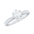 3/4 CT Zircon Engagement Ring with Side Stones in Gold