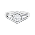Round Zircon Statement Engagement Ring in Gold