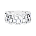 Round and Baguette Cut Zircon Classic Wedding Band Ring