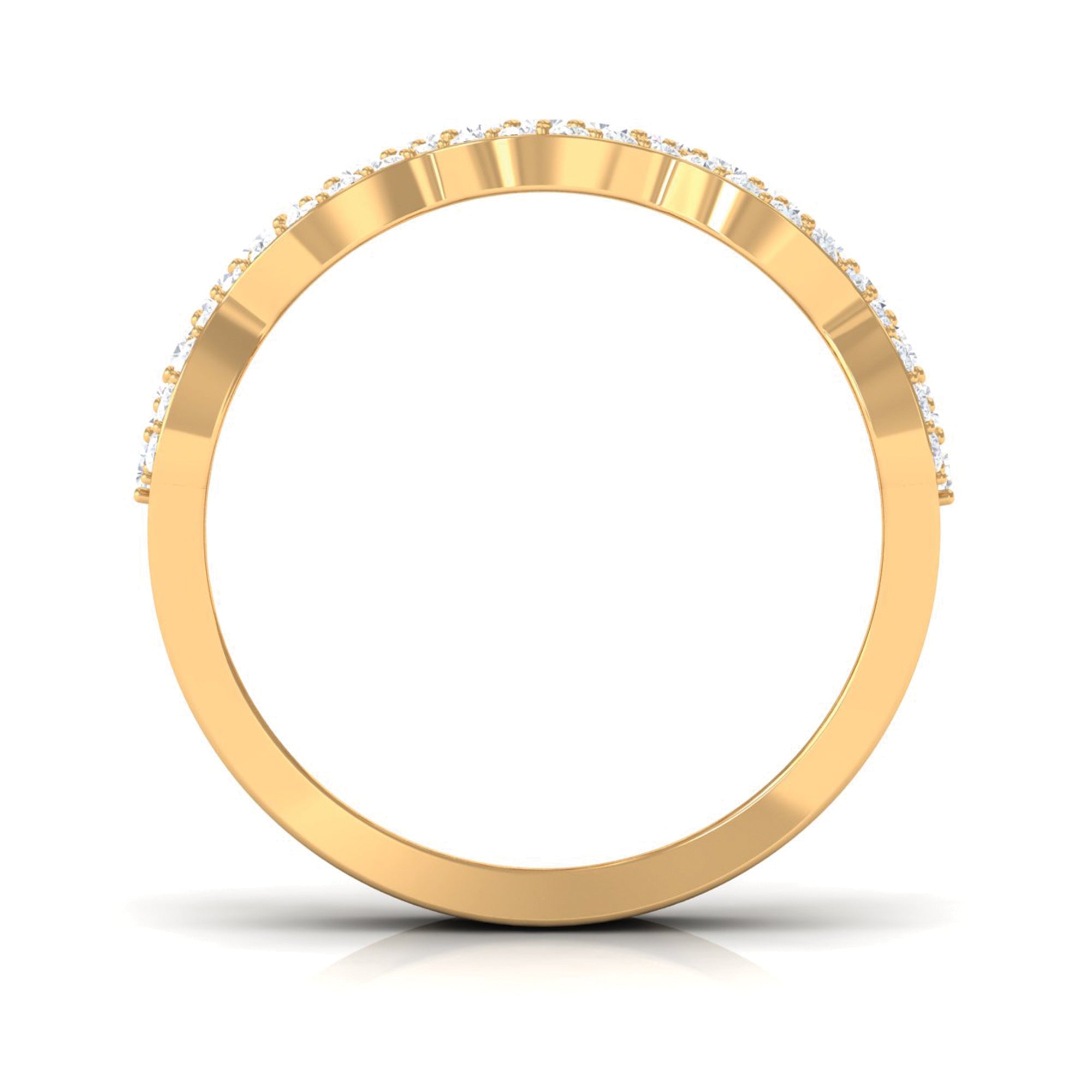 Round and Baguette Cut Zircon Classic Wedding Band Ring