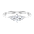 Cubic Zirconia Flower Cluster Engagement Ring